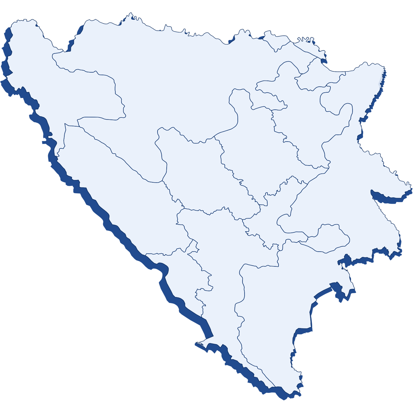 Map of Bosnia and Herzegovina