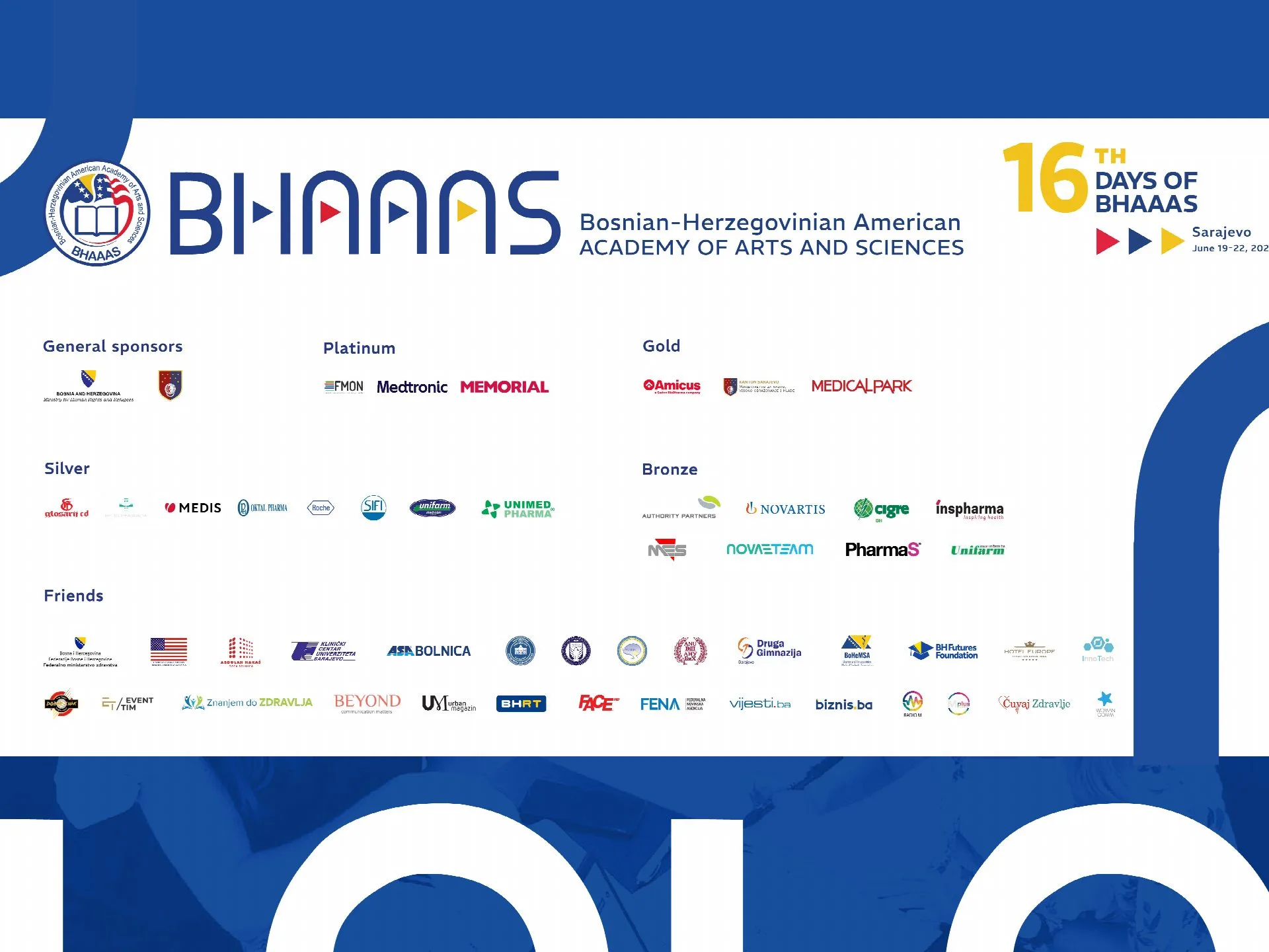 Hvala našim partnerima, sponzorima i prijateljima za podršku organizaciji 16. Dani BHAAAS-a