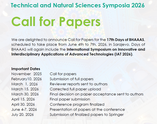 Call for Papers: Technical and Natural Sciences Symposia 2026